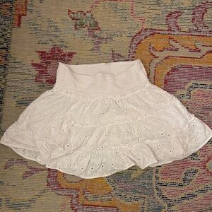 American Eagle Outfitters White Eyelet Mini Skirt